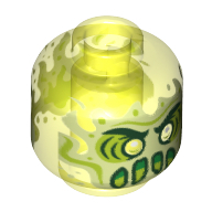 Lego hlava, průhledná neonově zelená (6300199)